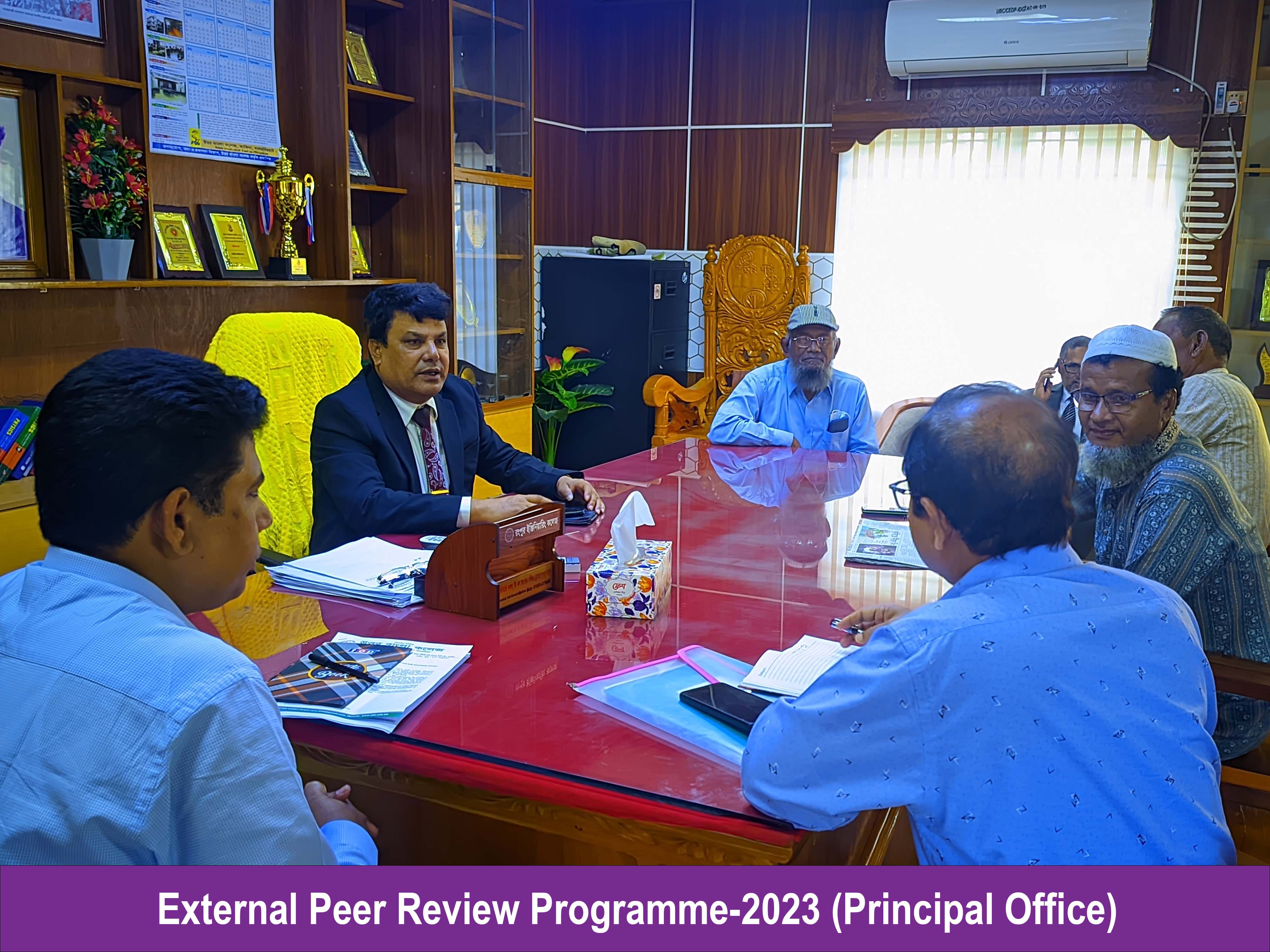 External Peer Review program from last 26 to 28 2023 at 'Uttar Bangla College, Kakina, Lalmonirhat' Prof. Dr. Bikash Chandra Sarkar, Department of Agricultural Chemistry, Haji Mohammad Danesh University of Science and Technology, Dinajpur. Professor Dr. Ashraful Islam Khan, Department of Population 